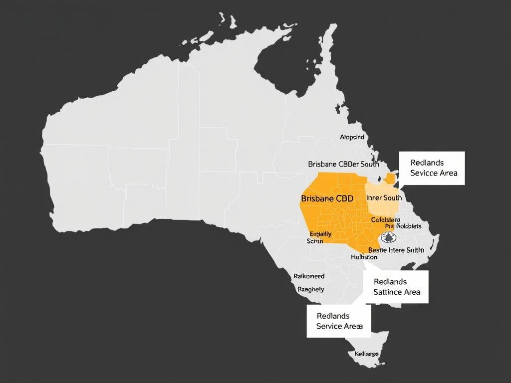 Map showing Hunter Gather's Brisbane service areas Map showing Hunter Gather's Brisbane service areas