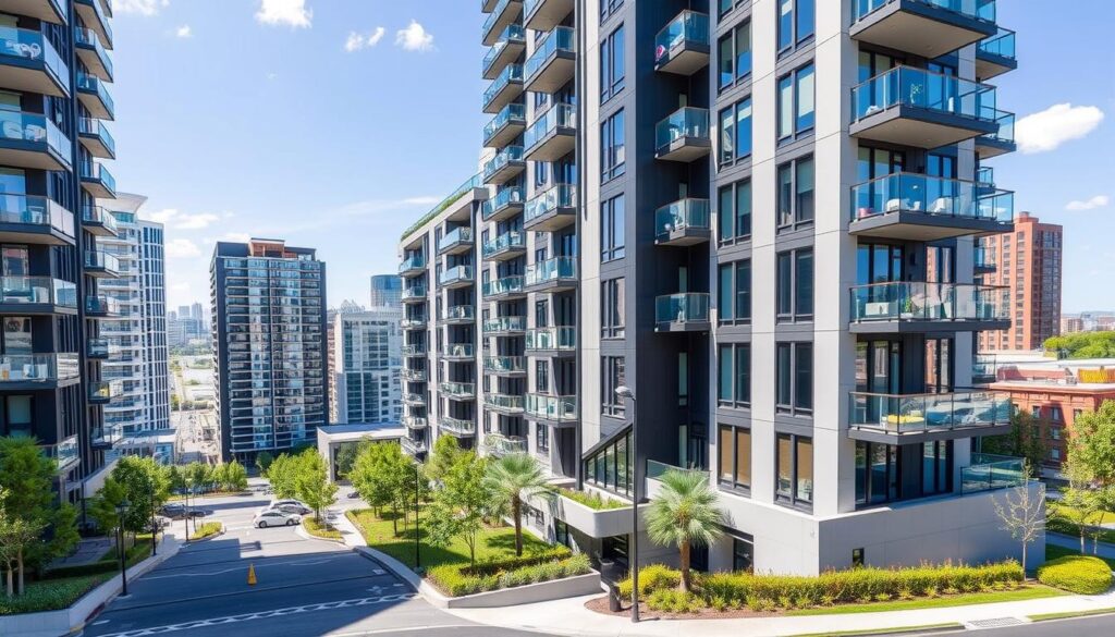Modern apartment building in Parramatta, Western Sydney Modern apartment building in Parramatta, Western Sydney